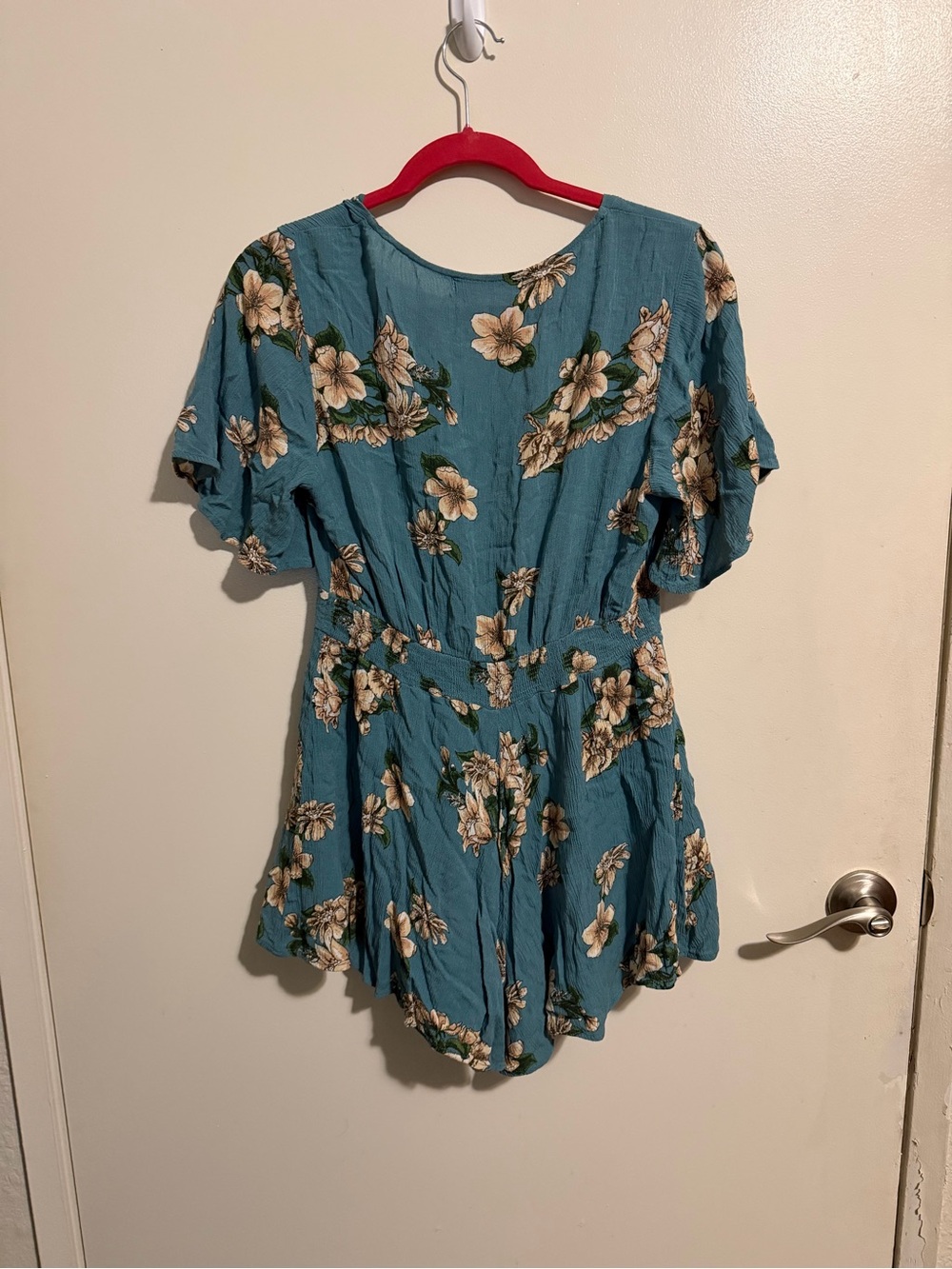 Harper Teal Floral Short Romper